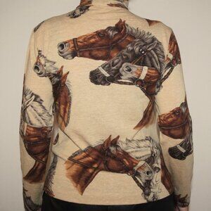 Ritz Saddler Italy Knit Top Iconic Equestrian Turtleneck Wool Blend VTG Sz44